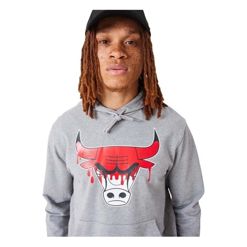 new era NBA Chicago Bulls NBA Drip Logo Hoodie Gray Heren