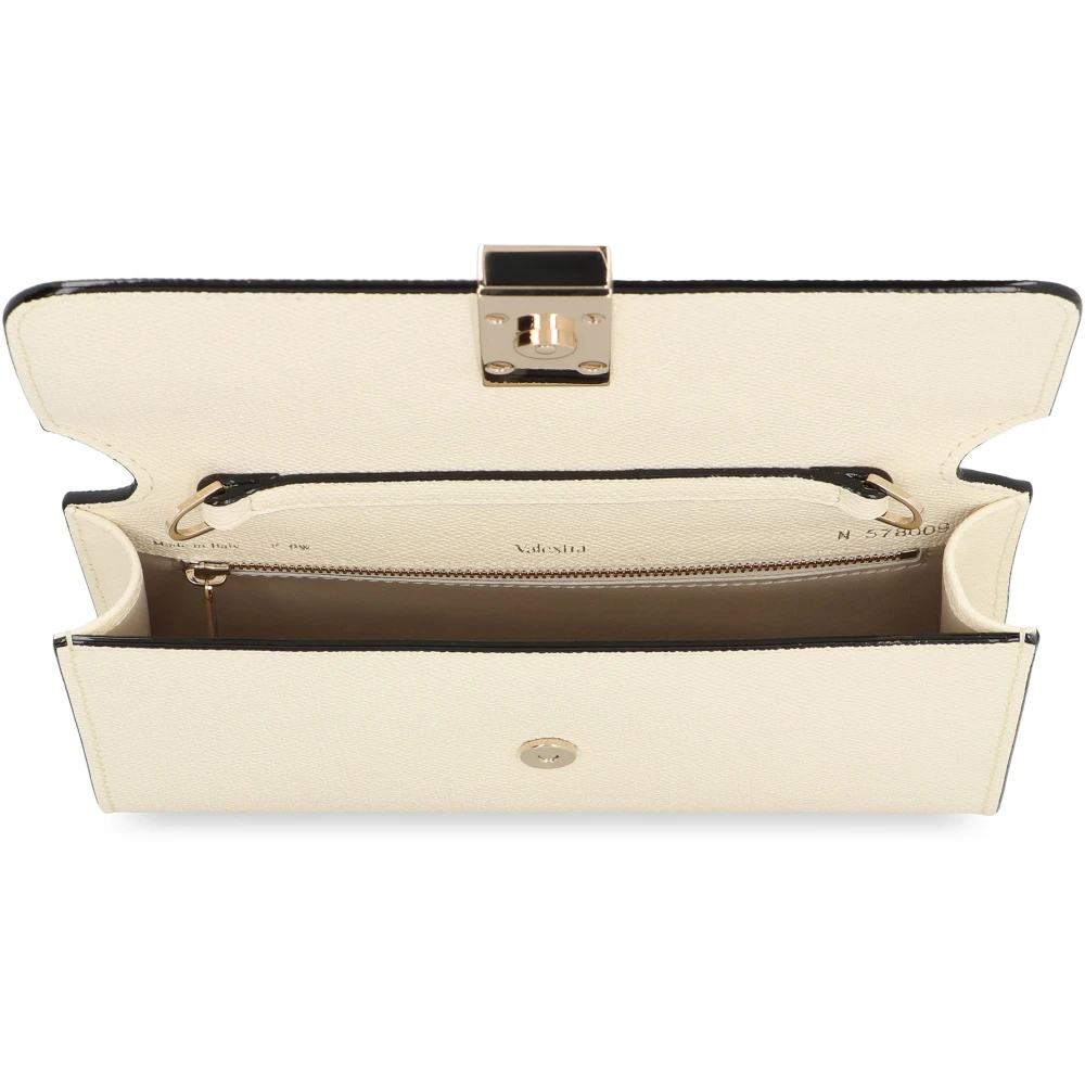 Valextra Leren Clutch met Kettingband Beige Dames