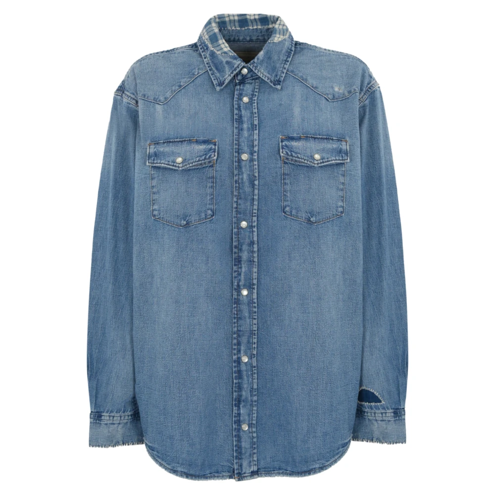 Polo Ralph Lauren Katoen Denim Lange Mouw Shirt Blue Dames