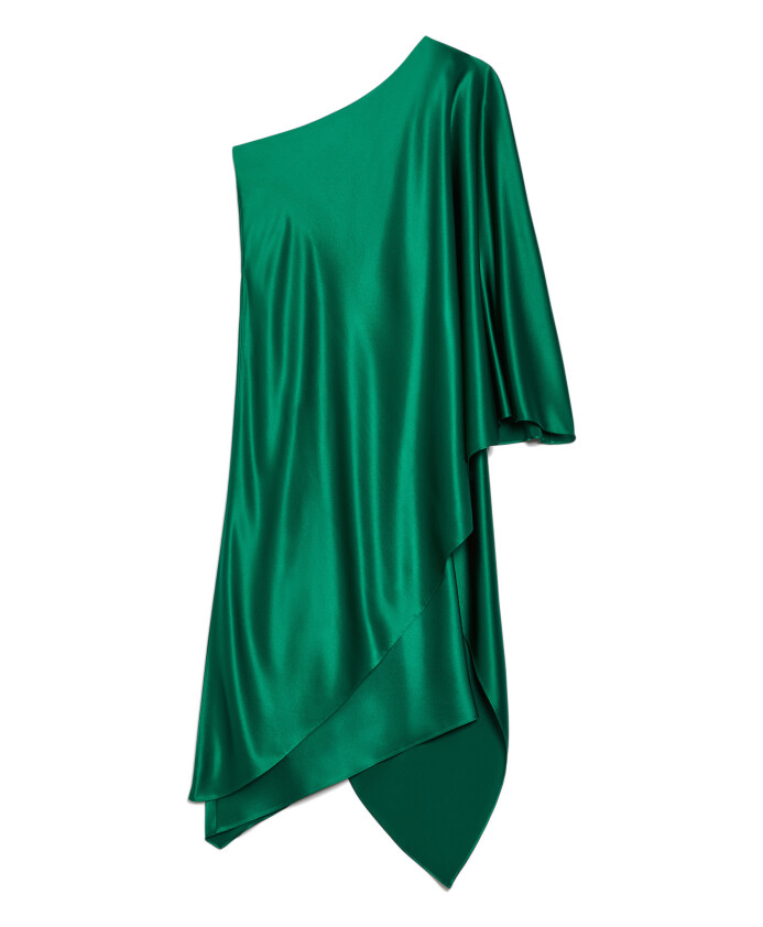 robe-midi-vert-a-une-epaule-avec-detail-cape