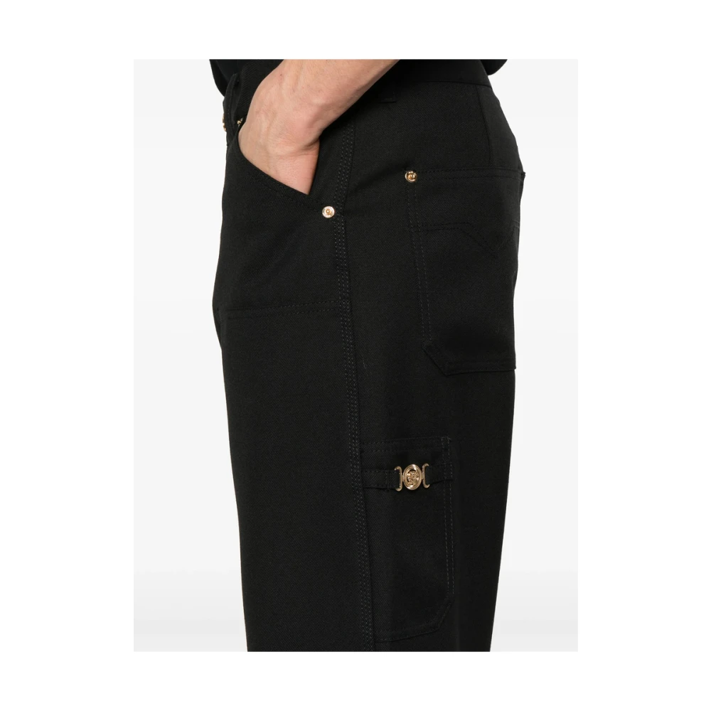 Versace Zwarte Broek met Verborgen Rits Black Heren