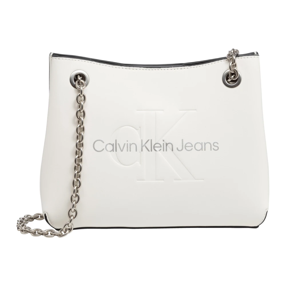 Calvin Klein Jeans Stijlvolle witte schoudertas van polyurethaan White Dames