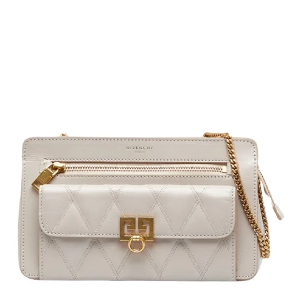 Givenchy Pre-owned Witte Leren Crossbody Tas Givenchy AB Goede Staat White Dames