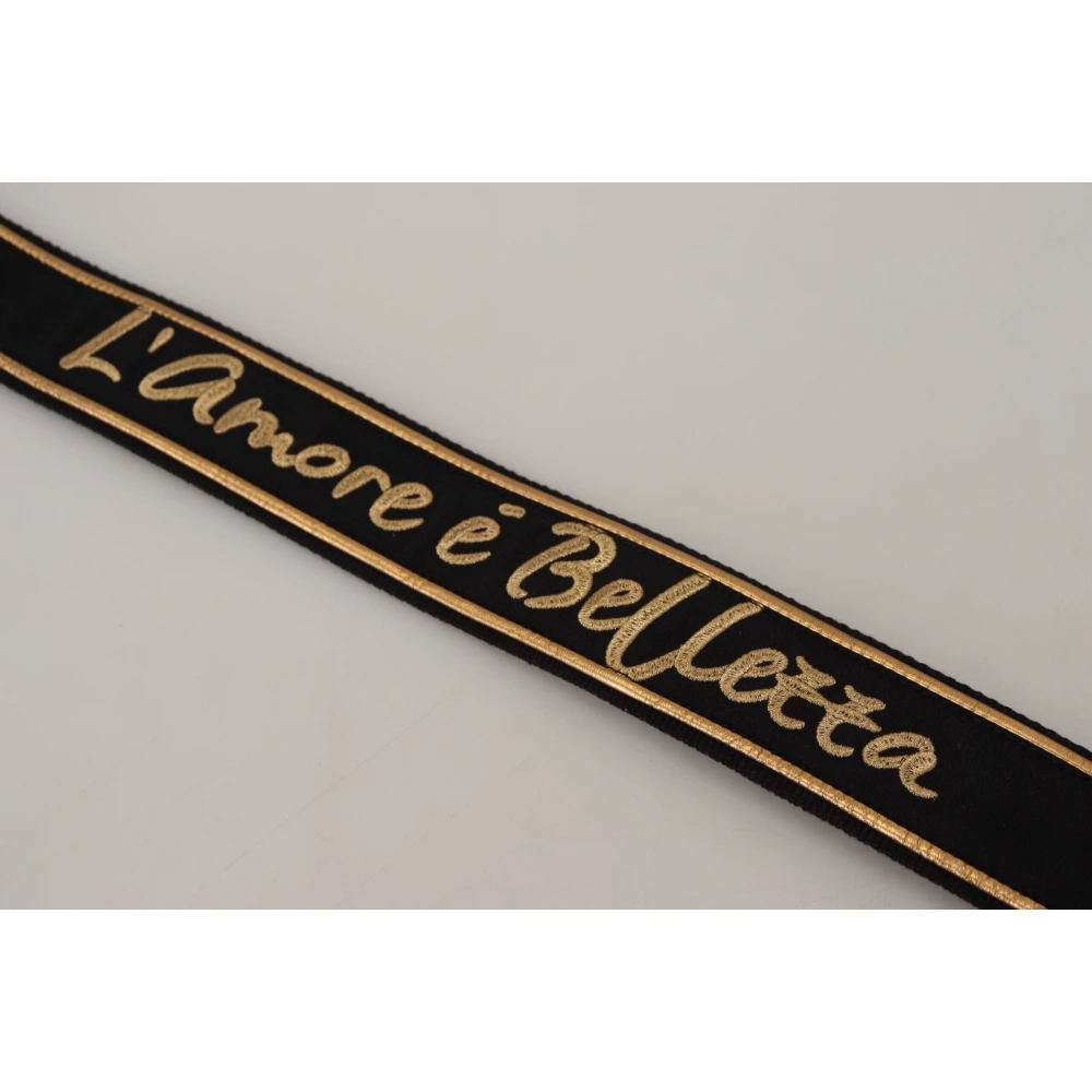 Dolce & Gabbana Zwarte en Gouden Schouderband voor Dames Tassen Black Dames