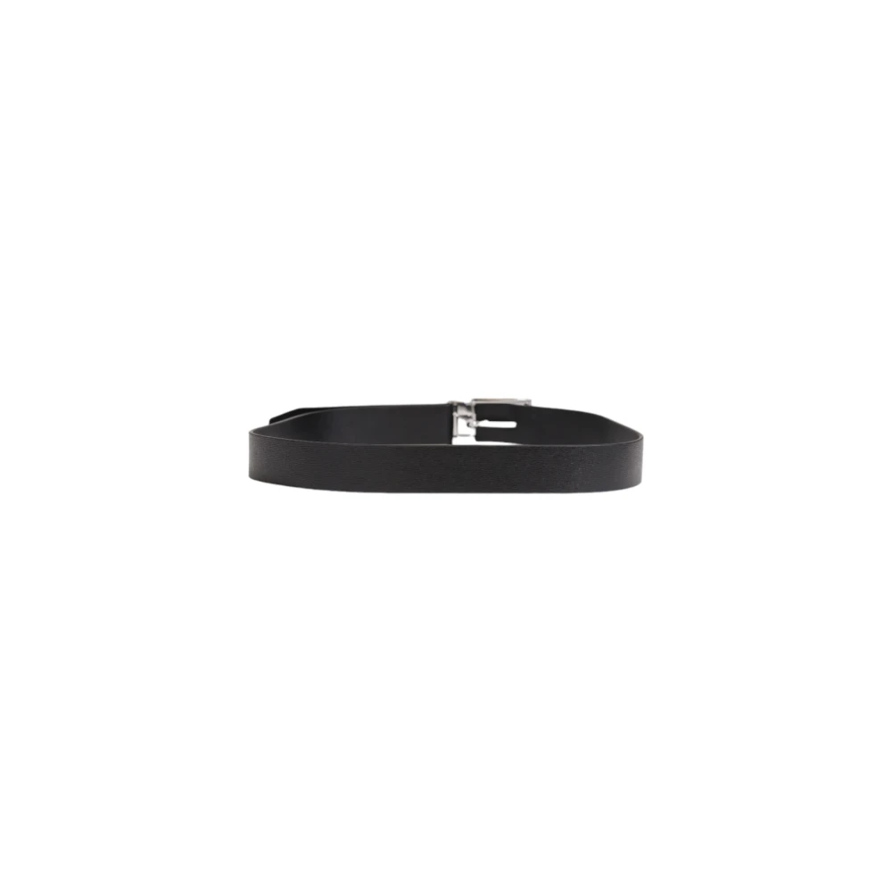Guess Verstelbare Leren Riem Herfst Winter Collectie Black Heren