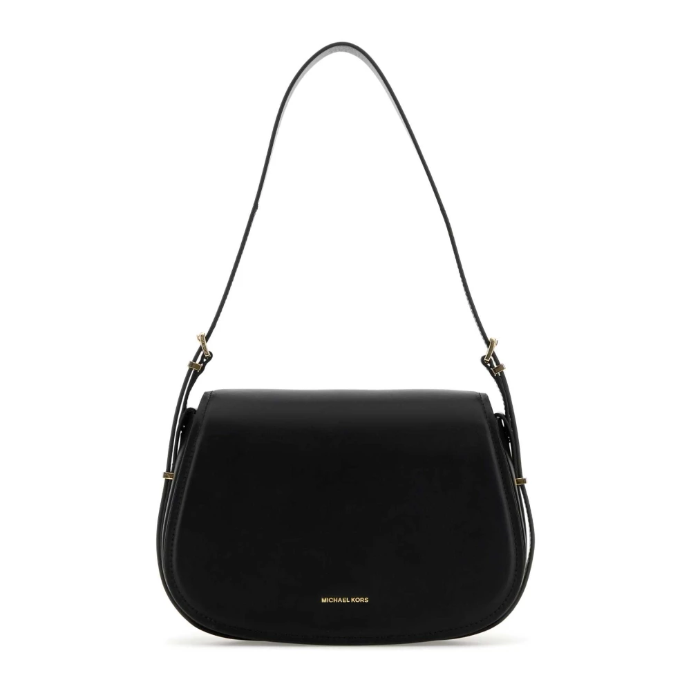 Michael Kors Zwarte leren schoudertas Black Dames