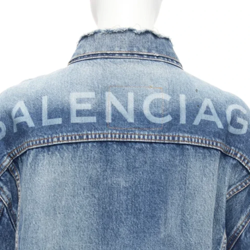 Balenciaga Vintage Pre-owned Denim outerwear Blue Dames