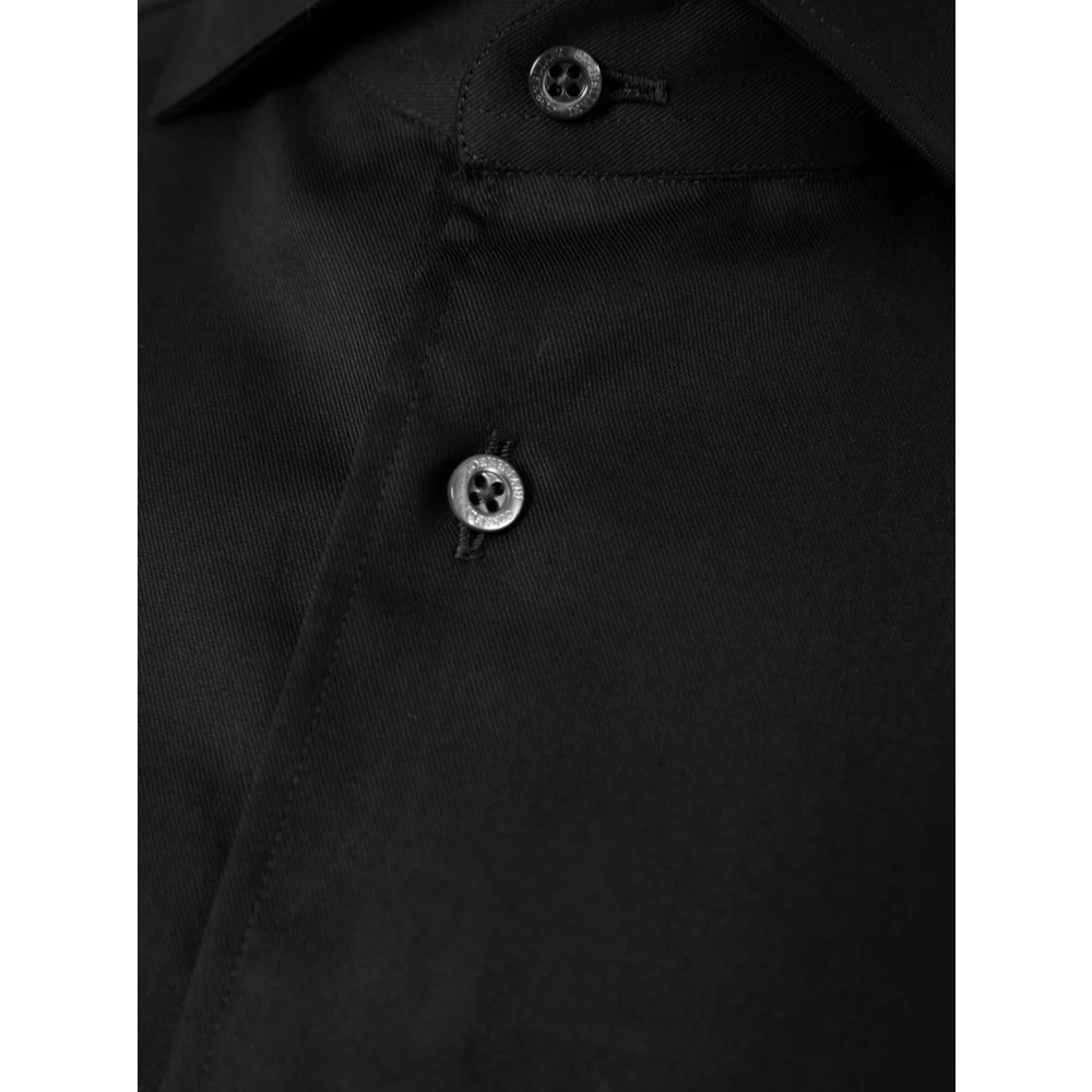 Corneliani Jersey Katoenen Shirt 100% Katoen Black Heren