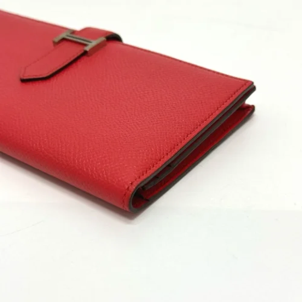 Hermès Vintage Pre-owned Leather wallets Red Dames