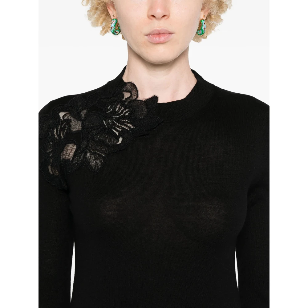 Ermanno Scervino Zwarte Crewneck Sweater Black Dames