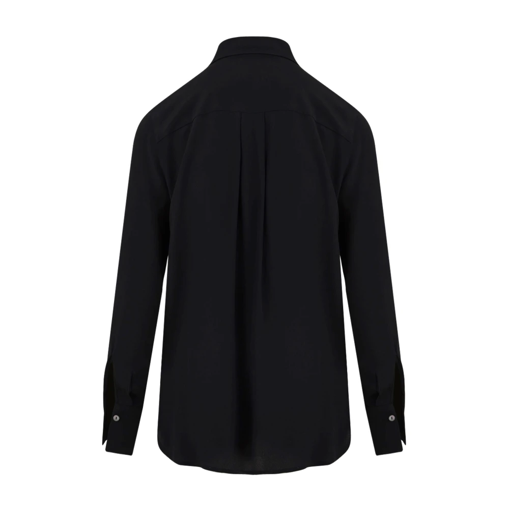 Douuod Woman Zijden Polo Shirt Zwart Black Dames