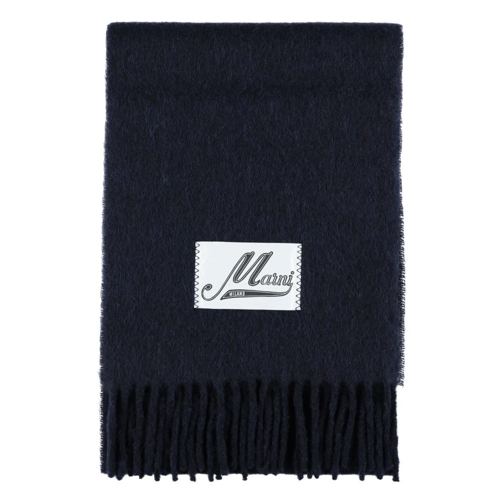 Marni Zwarte Mohair Sjaal met Franjes Black Dames