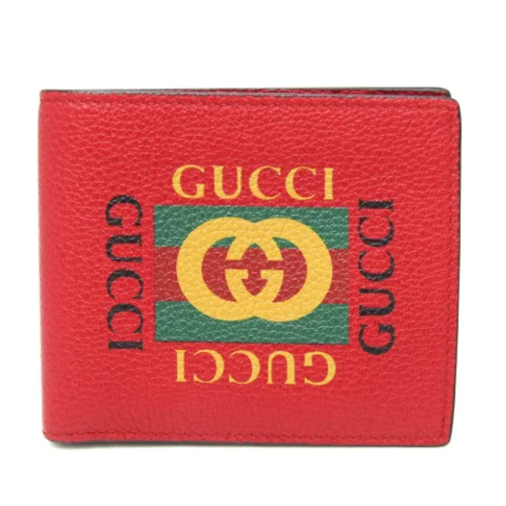 Gucci Vintage Pre-owned Leather wallets Red Heren