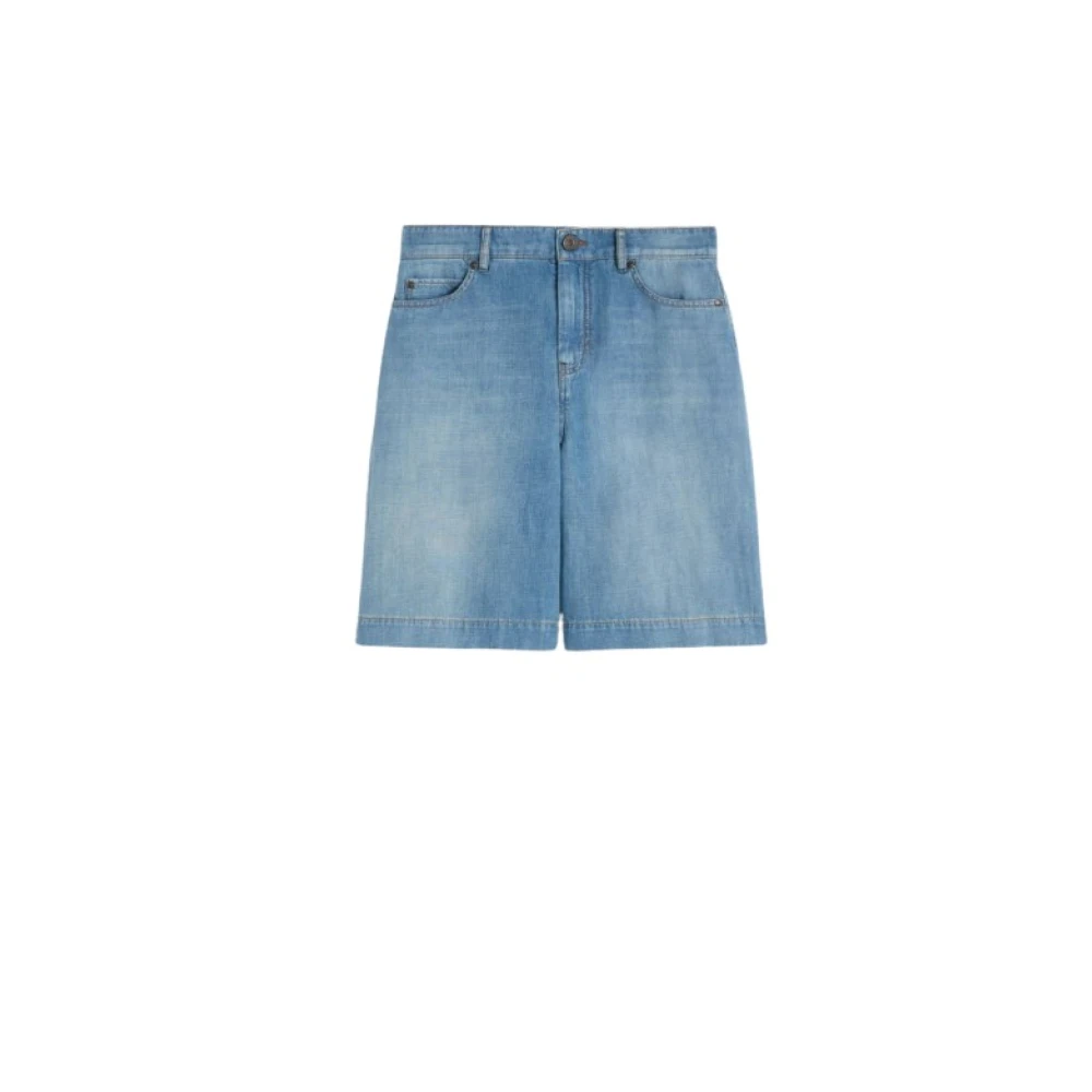 Weekend Max Mara Women's Blue Denim Shorts, 2XS, Wkdozono Bermuda Shorts