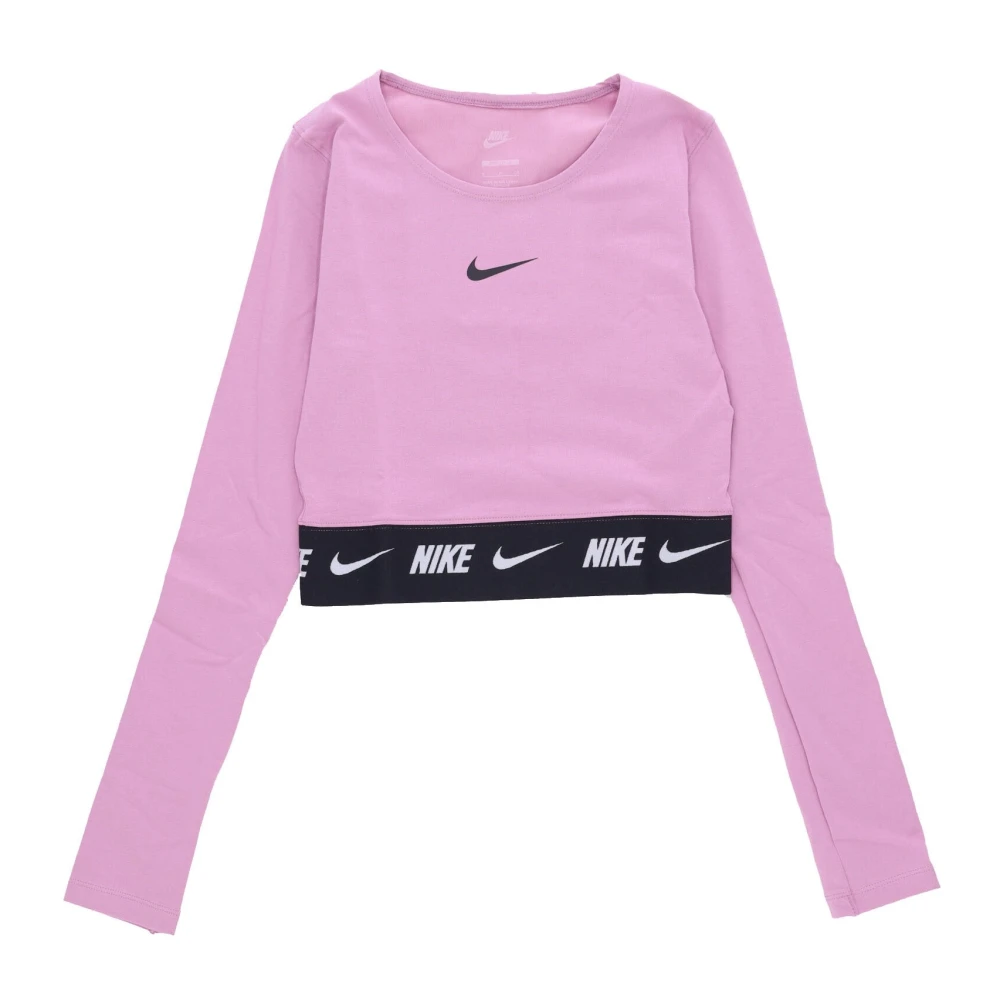 Nike Rosa Kortärmad Crop Top Sportkläder