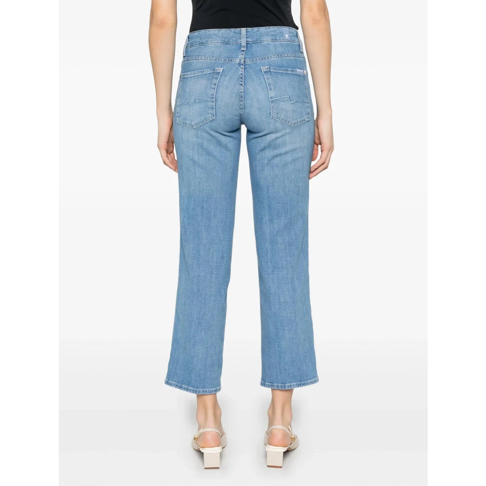 7 For All Mankind Blauwe Jeans met verborgen ritssluiting en knoopsluiting Blue Dames