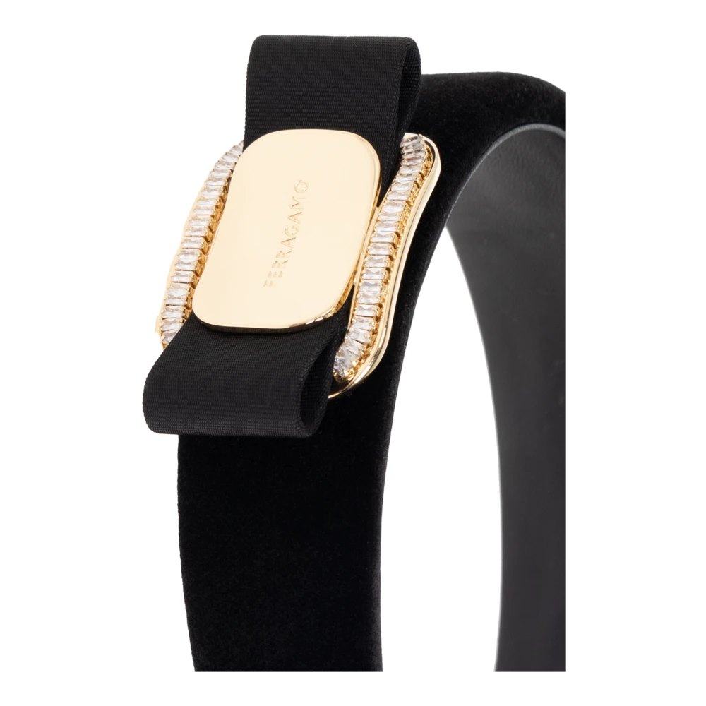Salvatore Ferragamo Fluwelen hoofdband Black Dames