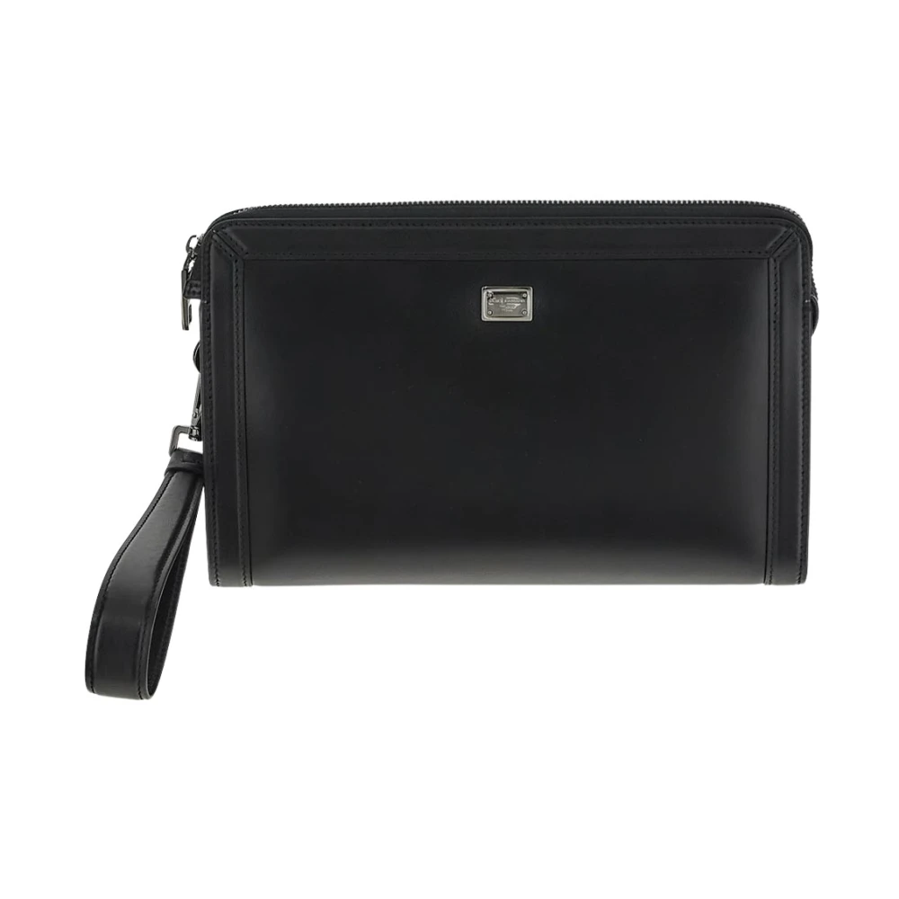 Dolce & Gabbana Leren Pouch Tas Black Heren