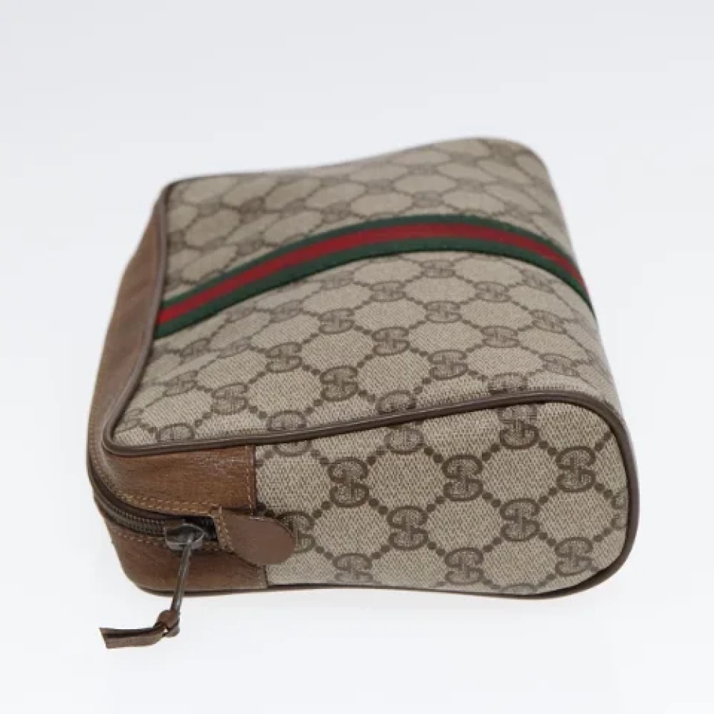 Gucci Vintage Pre-owned Canvas clutches Beige Dames