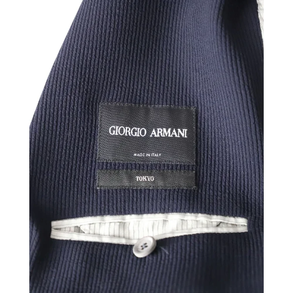 Armani Pre-owned Wool outerwear Blue Heren