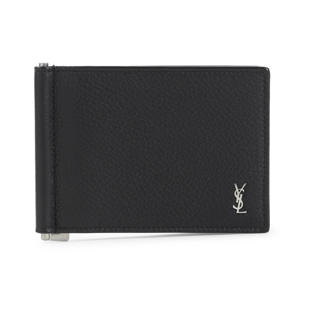 Saint Laurent Men's Black Tiny Cassandre Wallet