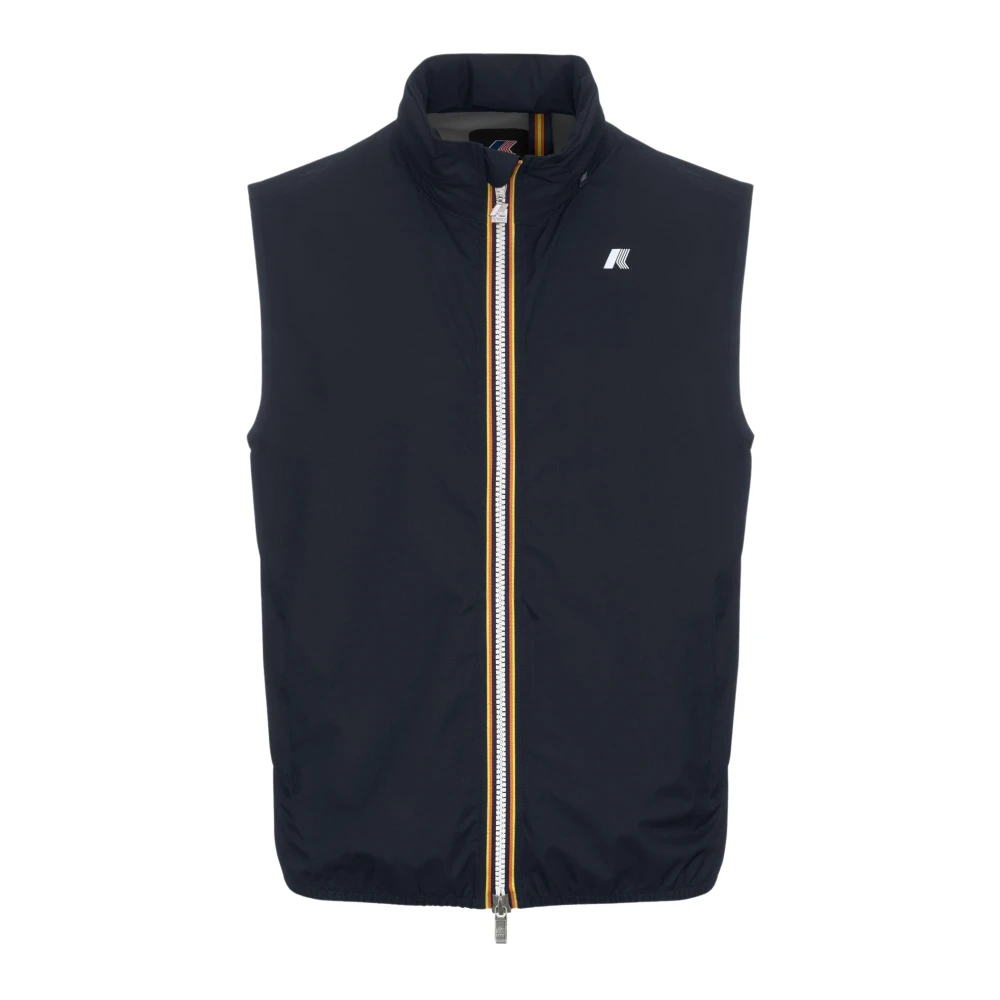 K-Way Mannelijk Blauw Jassen Heren, L, Polyester, Valen Stretch Dot Gilet