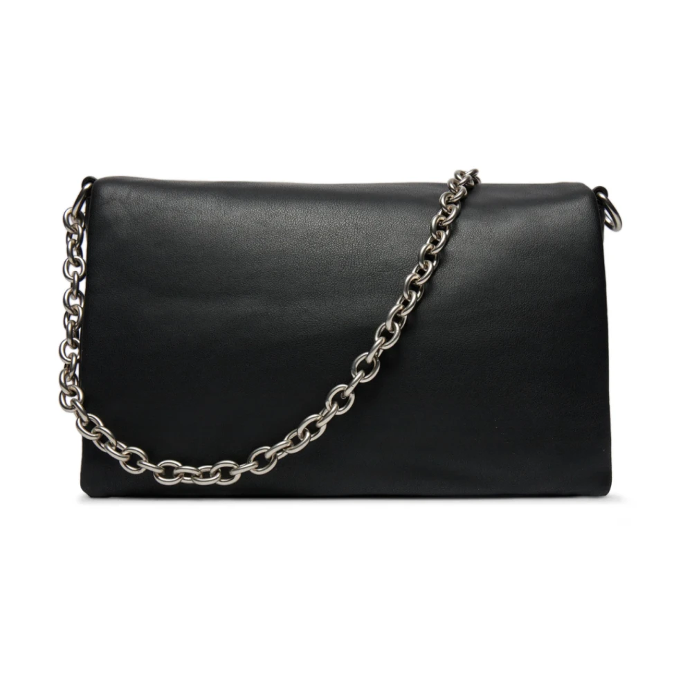Calvin Klein Schoudertas met ketting Zwart leer Black Dames