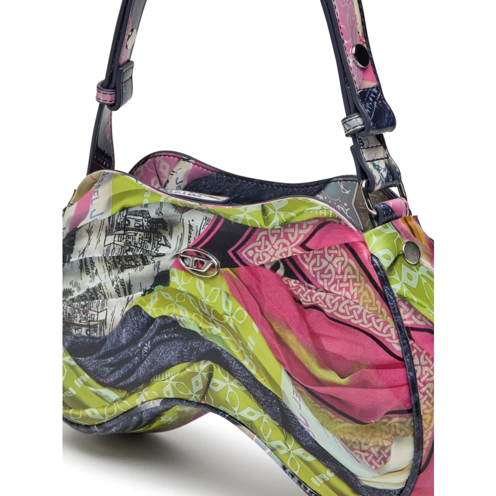 Diesel Multikleur Schoudertas met Ovaal Logo Multicolor Dames
