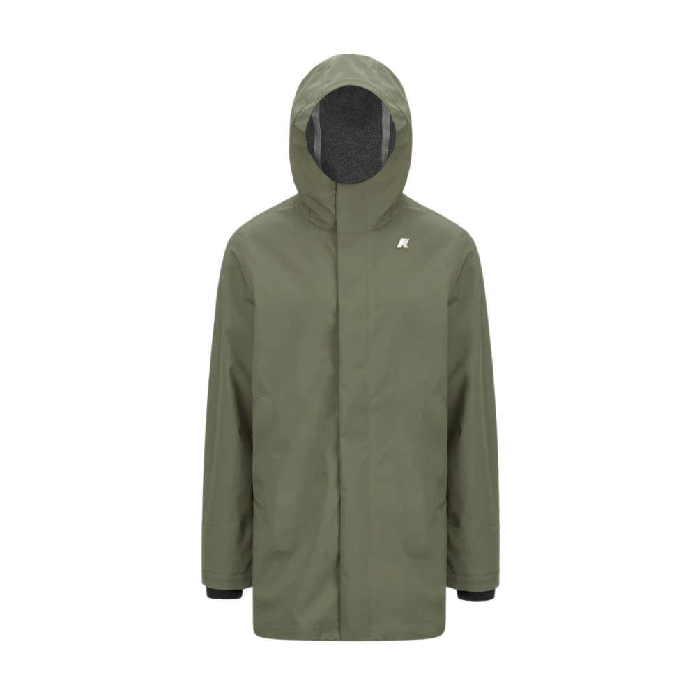 K-Way Men's Green Rain Jackets, 2XL, Tommy Bonded Jersey