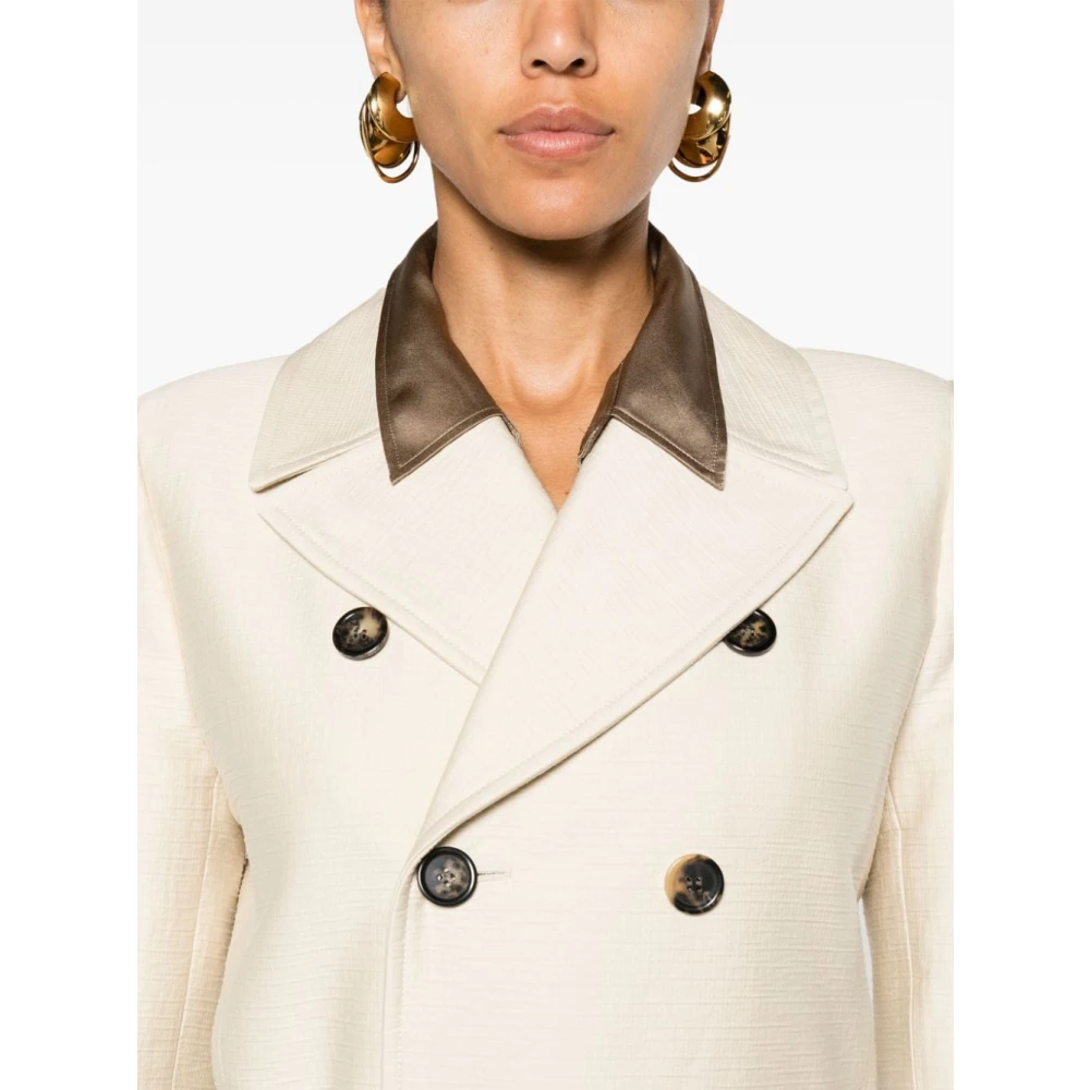 Saint Laurent Saharienne Overcoat Beige Dames
