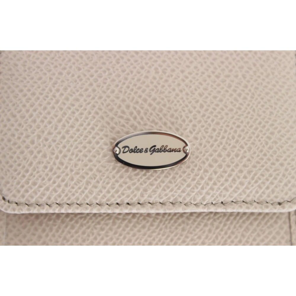 Dolce & Gabbana Elegante Leren Condoomhoes Portemonnee White Dames