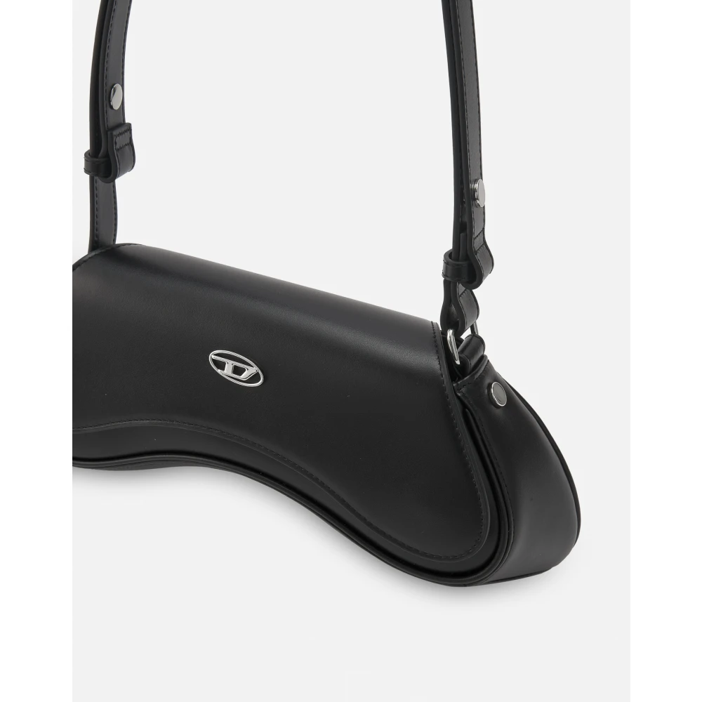 Diesel Zwarte Logo Front Tas Black Dames