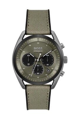 montre-chronographe-en-tissu-vert-avec-boitier-en-acier-inoxydable
