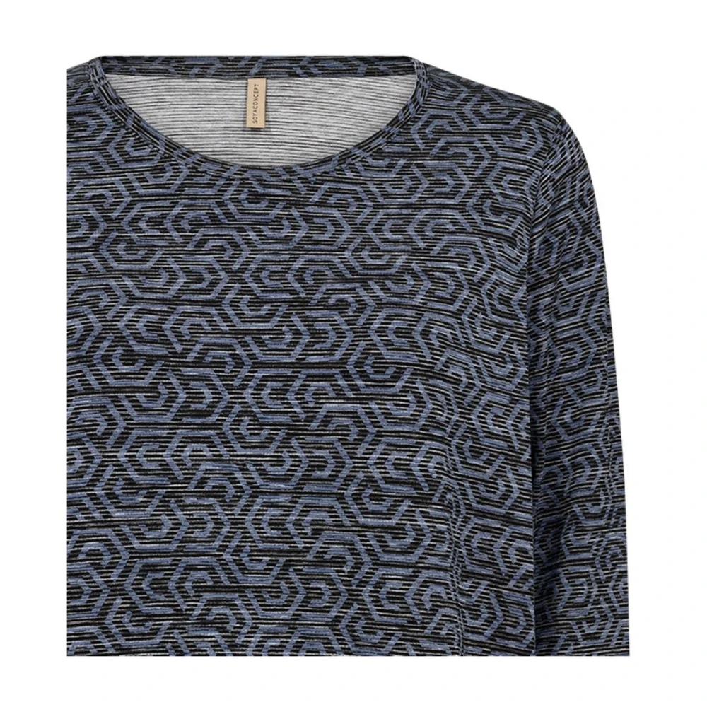 Soyaconcept Geometrische Print Shirt Blauw Multicolor Dames