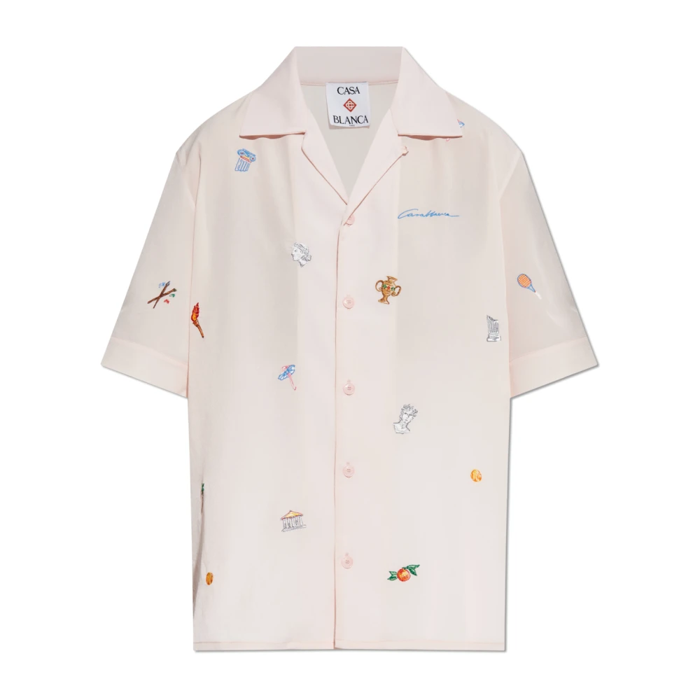 Casablanca Shirt met kleurrijke borduursels Pink Dames