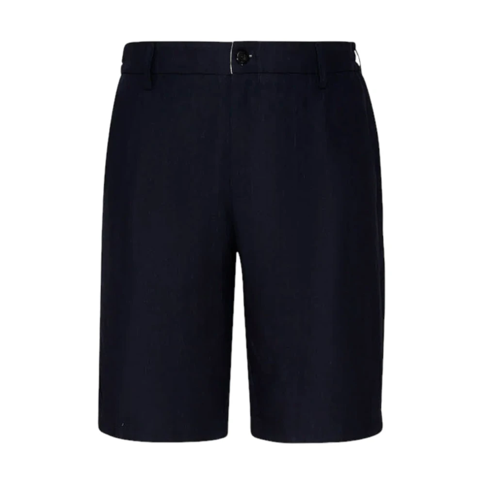 Eleventy Bermuda Linne Shorts Blue, Herr