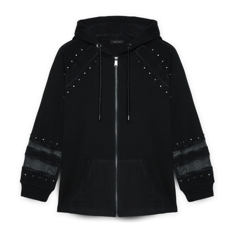 Fiorella Rubino Geborduurde hoodie Black Dames