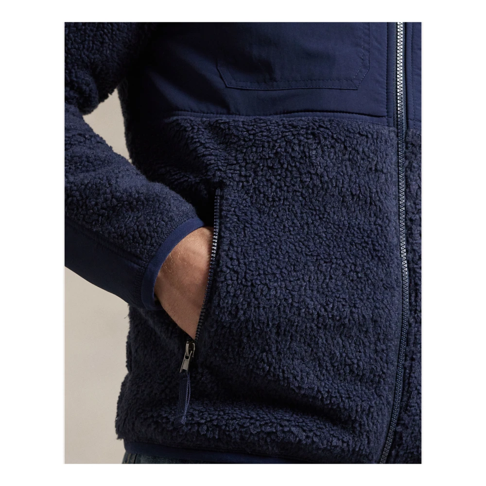 Ralph Lauren Fleece Winterjas Blue Heren