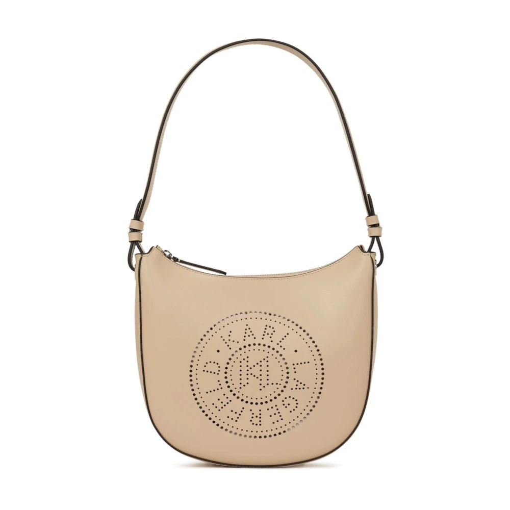 Karl Lagerfeld Geperforeerde Circle Moon Arena Tas Beige Dames
