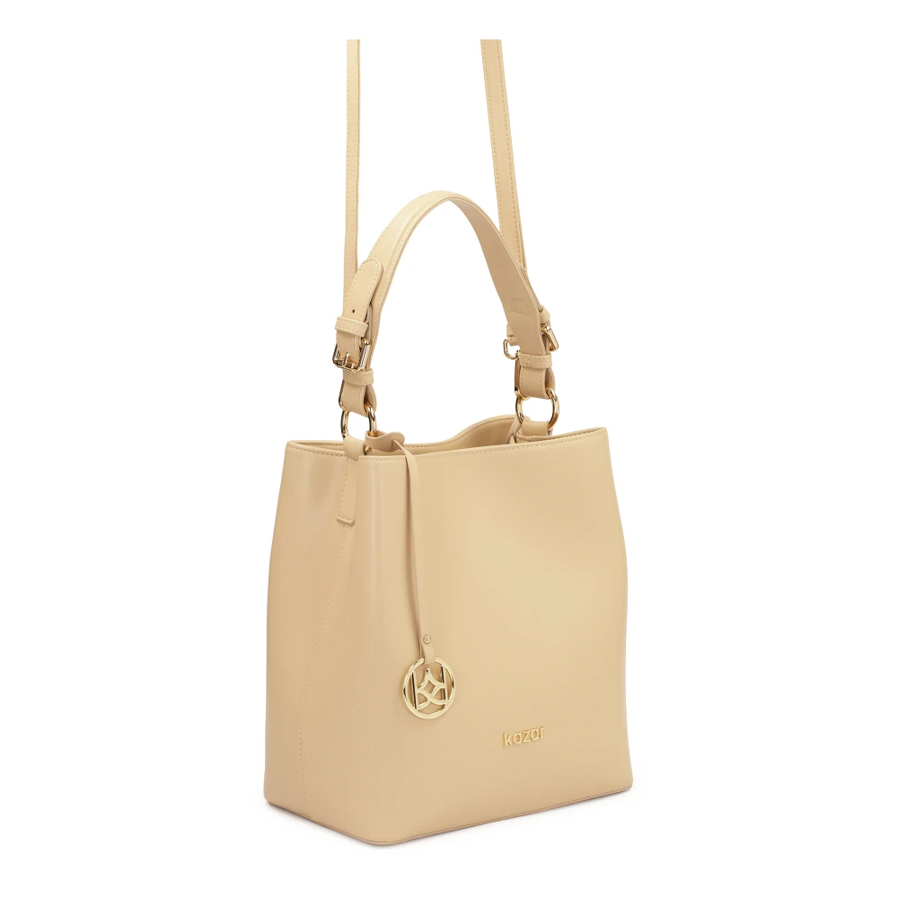 Kazar Elegante leren hand- en schoudertas Beige Dames