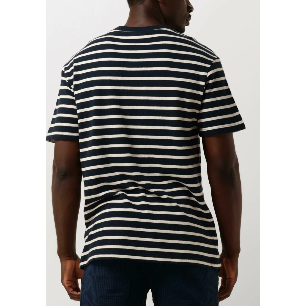 Anerkjendt Biologisch Gestreept T-shirt voor Mannen Blue Heren