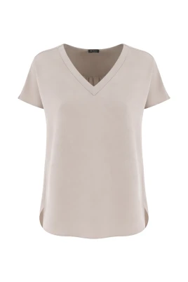 V-neck Silk T-Shirt