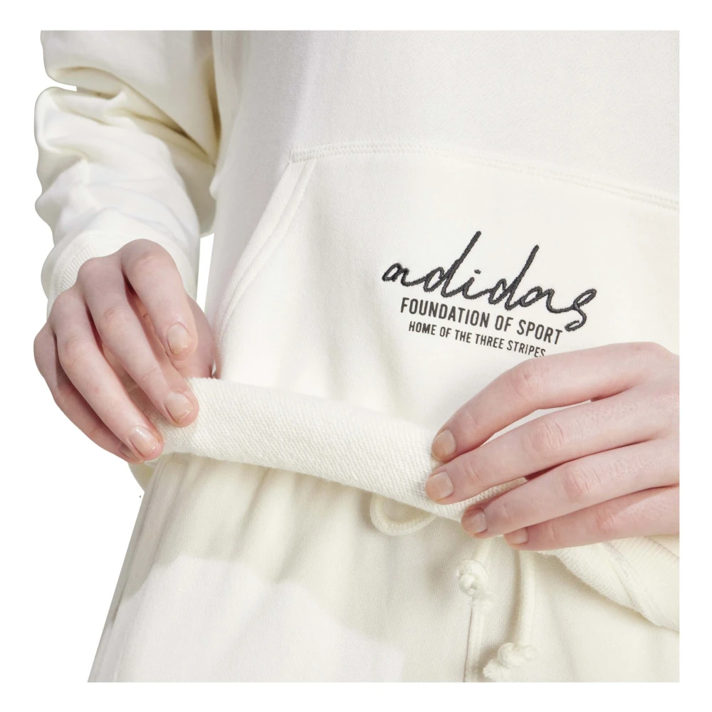 Adidas Handtekening Grafische Hoodie Beige Dames