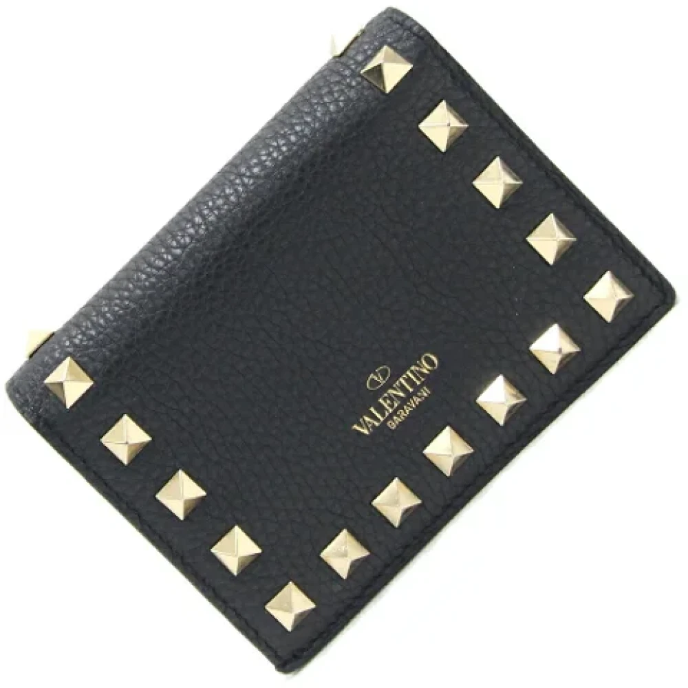 Valentino Vintage Pre-owned Leather wallets Black Dames