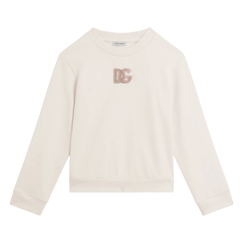 Dolce & Gabbana Women's Pink Sweatshirt With Dg Sequin Patch