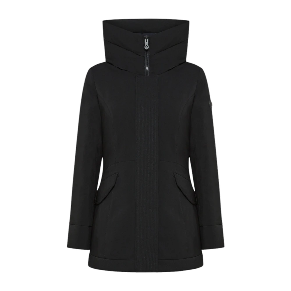 Peuterey Zwarte Winddichte Slim Jas Hirst TJ Black Dames