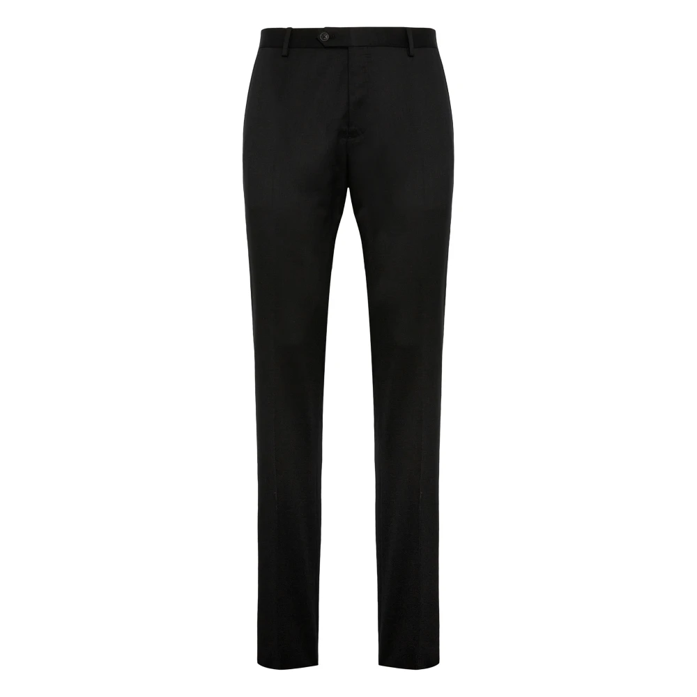 Boggi Milano Homme Noir Pantalons, Taille: 5XL Pantalon En Laine Tricotée Stretch