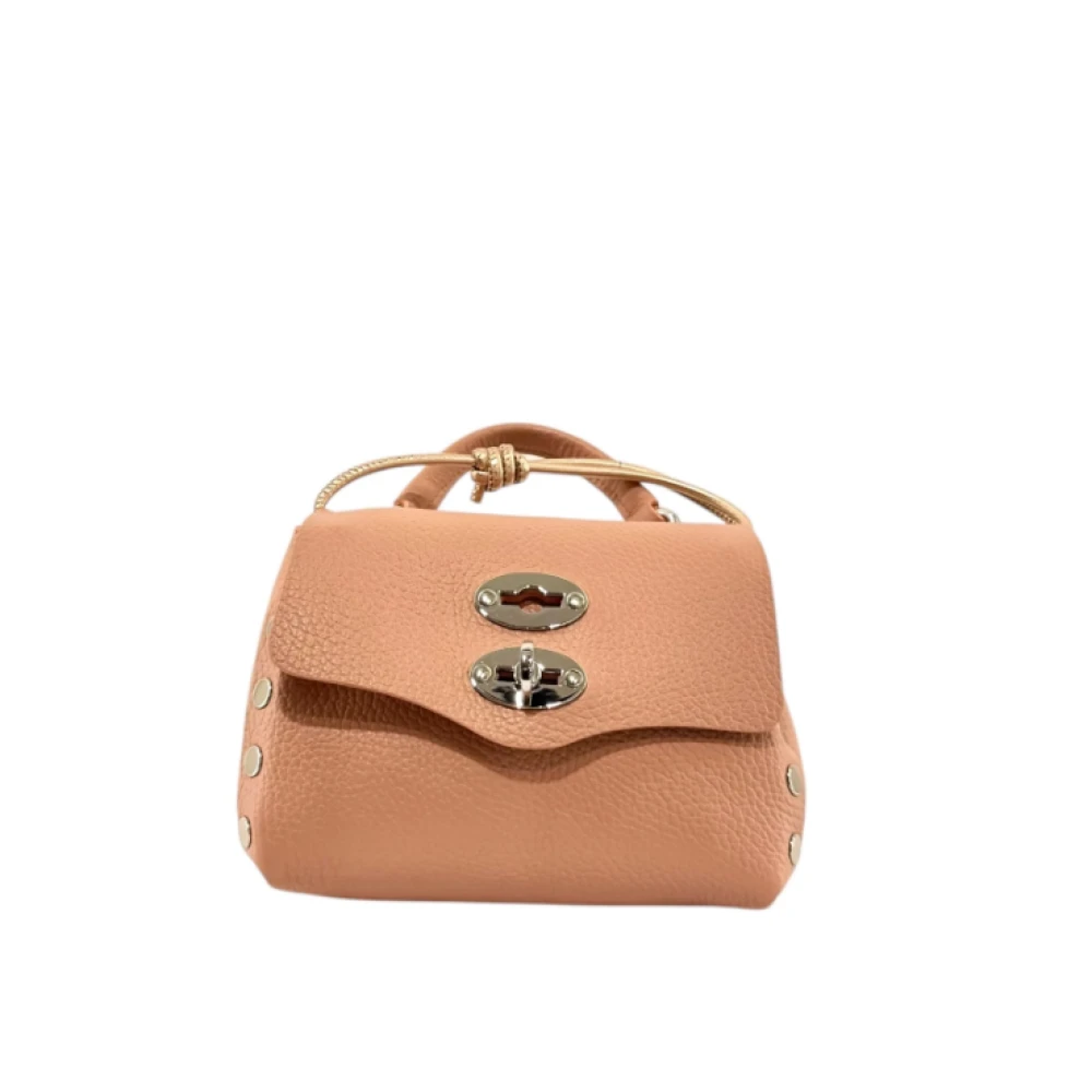 Zanellato Gestikte Leren Schoudertas in Roze Pink Dames