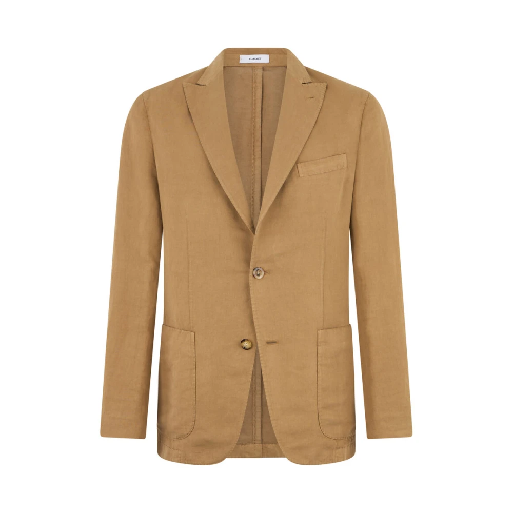 Boglioli Brown Blazers, Male, 2XL, Cotton Linen Satin K-Jacket