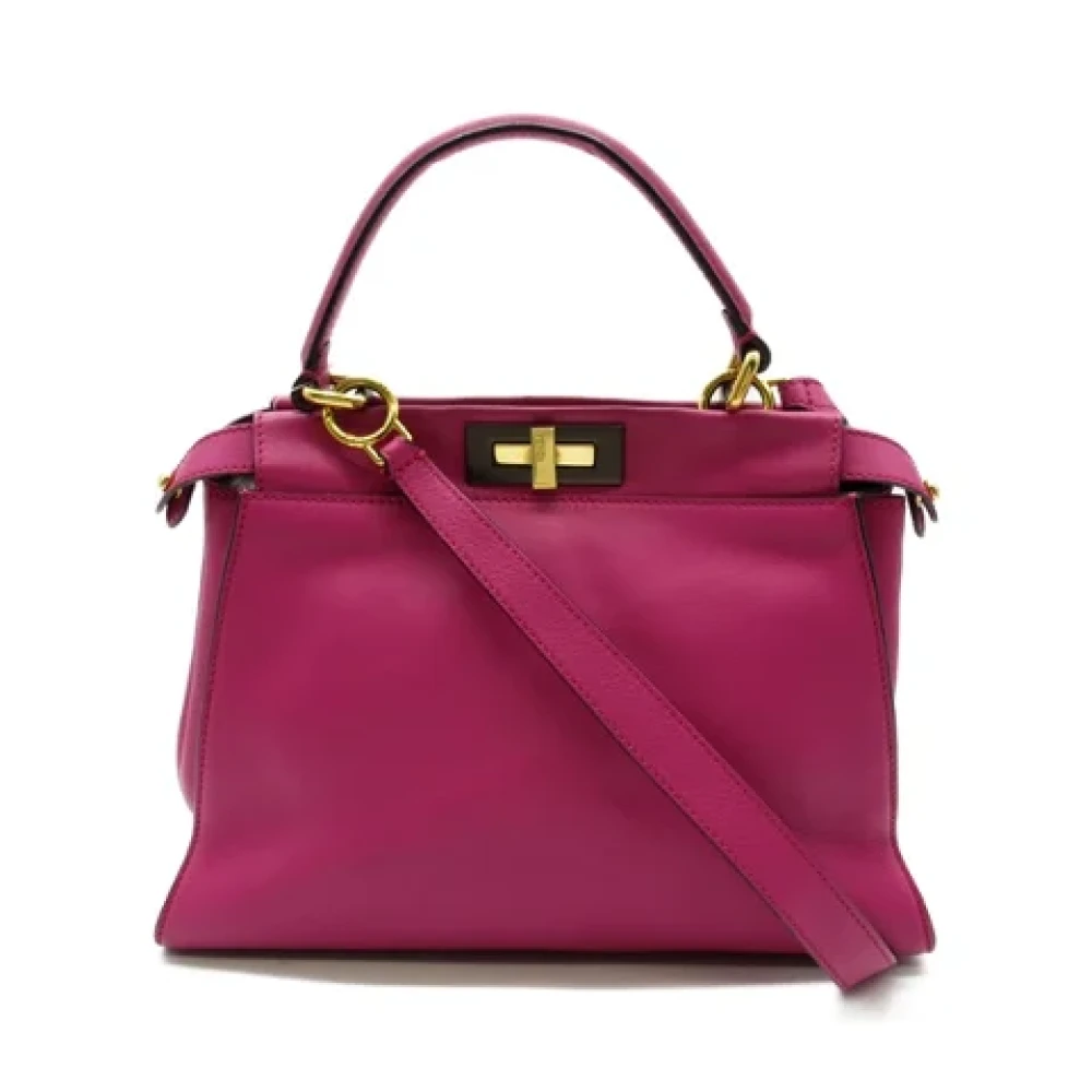Fendi Vintage Pre-owned Leather handbags Purple Dames
